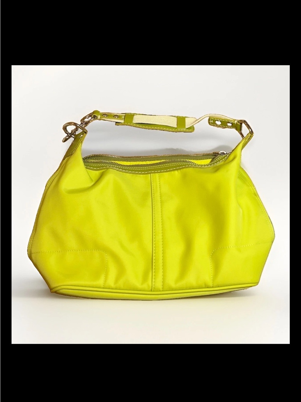 Coach Hamptons Weekend Mini Bags, Lime/Chartreuse Green, Nylon, Leather, - Picture 2 of 4